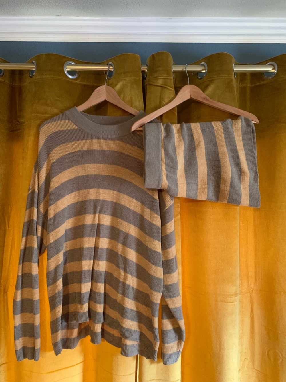 Free People - Malibu Surf Sweater Set - Mustard and Grey